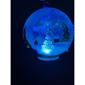 Sorelle Angel Spun Glass Hand Painted Globe w Stand Light Changing Colors Tested